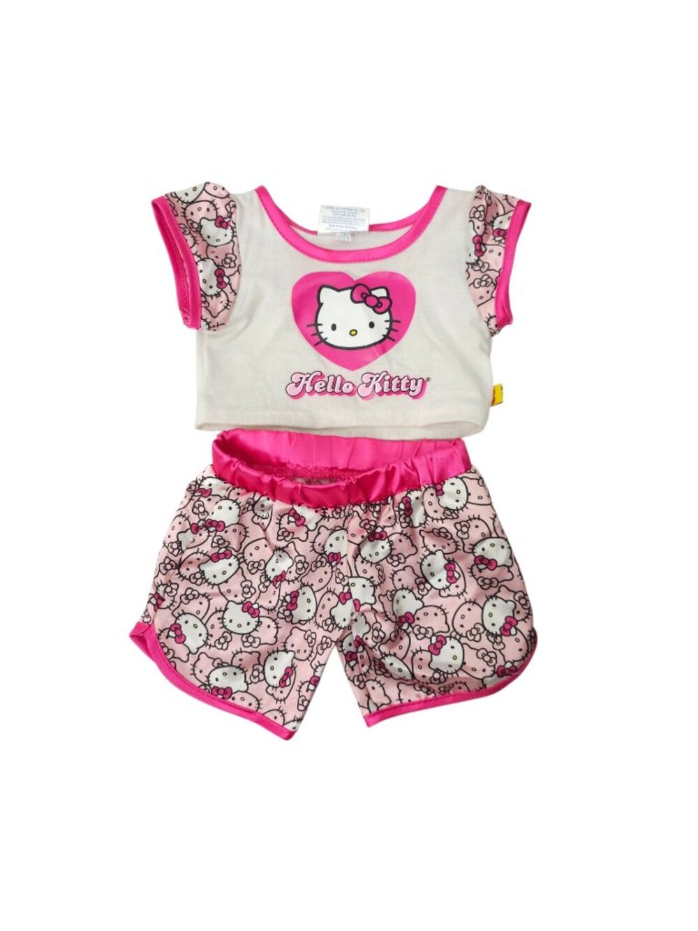 Build A Bear Hello Kitty Pajama Set Pink Top Shorts Sanrio BAB Plush Clothes